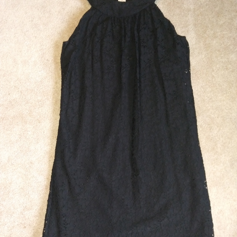 Knit Black Lace Sleeveless Sundress Size S